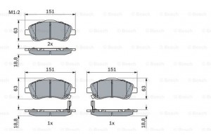 Bosch Σετ τακάκια, Δισκόφρενα - 0 986 494 054