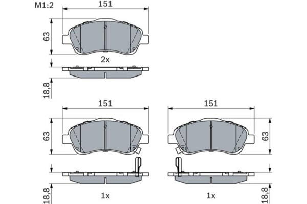 Bosch Σετ τακάκια, Δισκόφρενα - 0 986 494 054