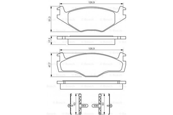 Bosch Σετ τακάκια, Δισκόφρενα - 0 986 494 057