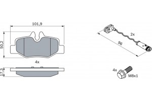 Bosch Σετ τακάκια, Δισκόφρενα - 0 986 494 082