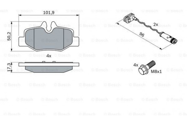 Bosch Σετ τακάκια, Δισκόφρενα - 0 986 494 082