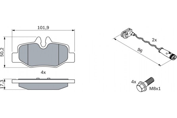 Bosch Σετ τακάκια, Δισκόφρενα - 0 986 494 082