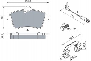 Bosch Σετ τακάκια, Δισκόφρενα - 0 986 494 085