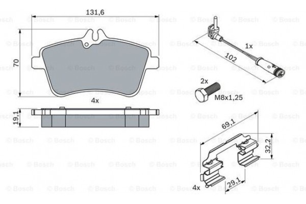 Bosch Σετ τακάκια, Δισκόφρενα - 0 986 494 085