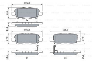 Bosch Σετ τακάκια, Δισκόφρενα - 0 986 494 090