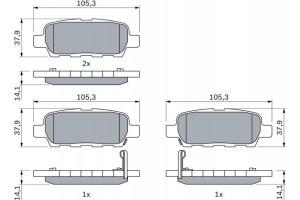 Bosch Σετ τακάκια, Δισκόφρενα - 0 986 494 090