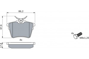 Bosch Σετ τακάκια, Δισκόφρενα - 0 986 494 095