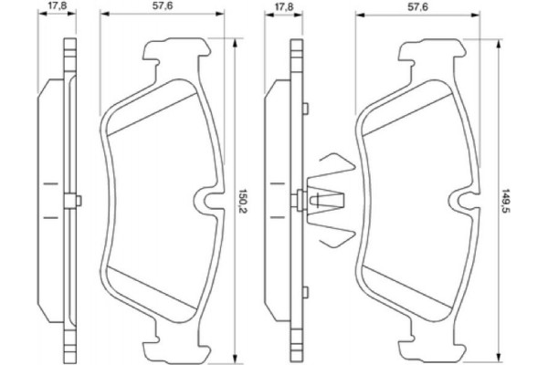 Bosch Σετ τακάκια, Δισκόφρενα - 0 986 494 096 Bosch Σετ τακάκια, Δισκόφρενα - 0 986 494 096