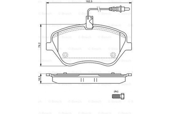 Bosch Σετ τακάκια, Δισκόφρενα - 0 986 494 098