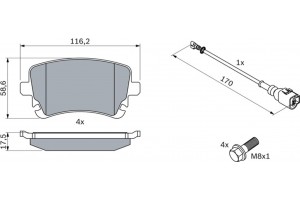 Bosch Σετ τακάκια, Δισκόφρενα - 0 986 494 108