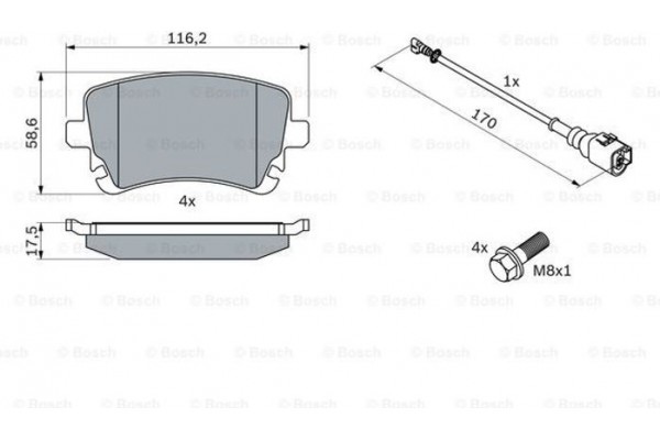 Bosch Σετ τακάκια, Δισκόφρενα - 0 986 494 108