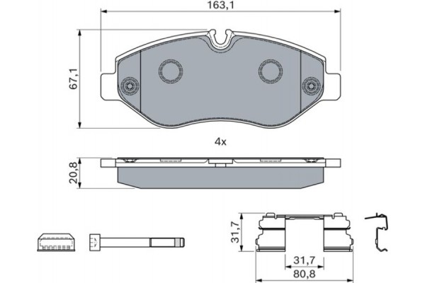 Bosch Σετ τακάκια, Δισκόφρενα - 0 986 494 121