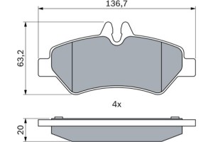 Bosch Σετ τακάκια, Δισκόφρενα - 0 986 494 123