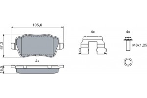 Bosch Σετ τακάκια, Δισκόφρενα - 0 986 494 125
