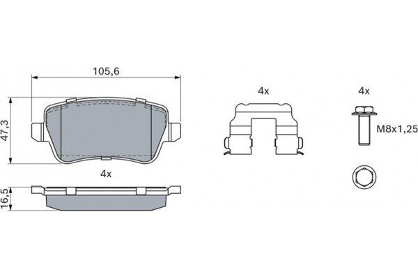 Bosch Σετ τακάκια, Δισκόφρενα - 0 986 494 125