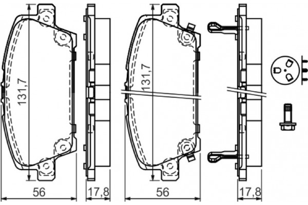 Bosch Σετ τακάκια, Δισκόφρενα - 0 986 494 136
