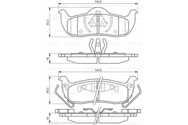 Bosch Σετ τακάκια, Δισκόφρενα - 0 986 494 142