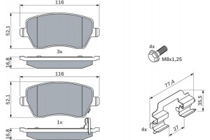 Bosch Σετ τακάκια, Δισκόφρενα - 0 986 494 160