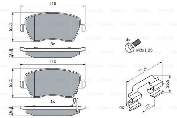 Bosch Σετ τακάκια, Δισκόφρενα - 0 986 494 160