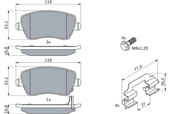 Bosch Σετ τακάκια, Δισκόφρενα - 0 986 494 160