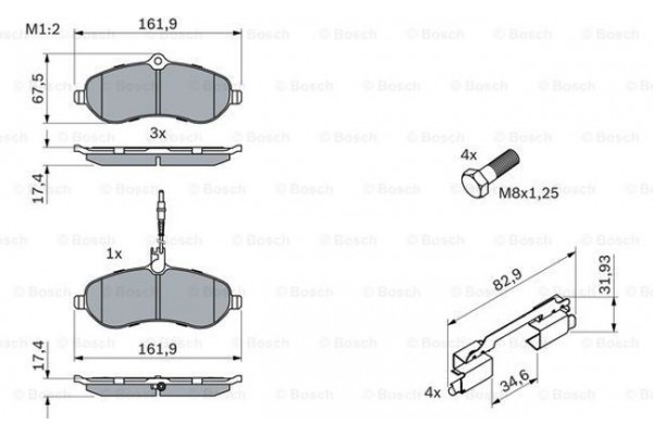 Bosch Σετ τακάκια, Δισκόφρενα - 0 986 494 163