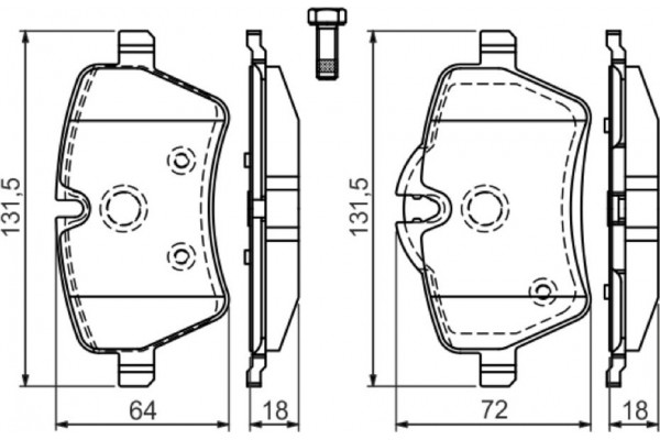Bosch Σετ τακάκια, Δισκόφρενα - 0 986 494 168
