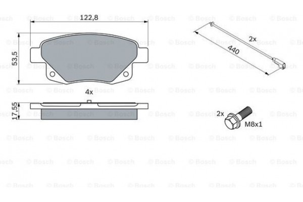 Bosch Σετ τακάκια, Δισκόφρενα - 0 986 494 171