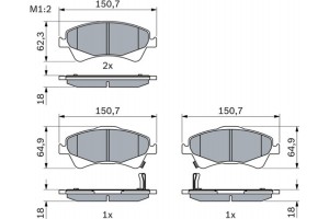Bosch Σετ τακάκια, Δισκόφρενα - 0 986 494 187