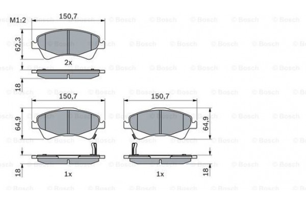 Bosch Σετ τακάκια, Δισκόφρενα - 0 986 494 187