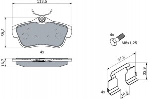 Bosch Σετ τακάκια, Δισκόφρενα - 0 986 494 192