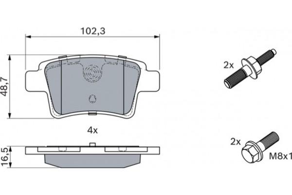 Bosch Σετ τακάκια, Δισκόφρενα - 0 986 494 199