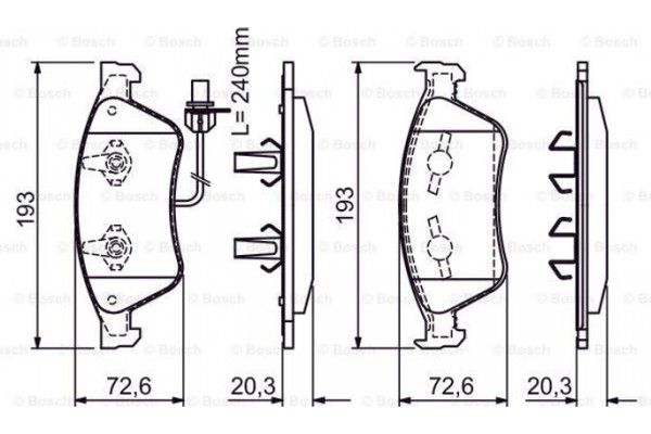 Bosch Σετ τακάκια, Δισκόφρενα - 0 986 494 200