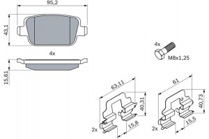 Bosch Σετ τακάκια, Δισκόφρενα - 0 986 494 214