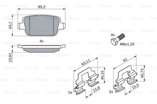 Bosch Σετ τακάκια, Δισκόφρενα - 0 986 494 214