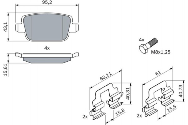 Bosch Σετ τακάκια, Δισκόφρενα - 0 986 494 214