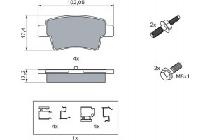 Bosch Σετ τακάκια, Δισκόφρενα - 0 986 494 222