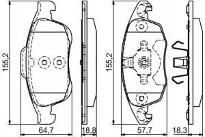Bosch Σετ τακάκια, Δισκόφρενα - 0 986 494 235