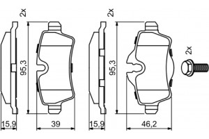 Bosch Σετ τακάκια, Δισκόφρενα - 0 986 494 242