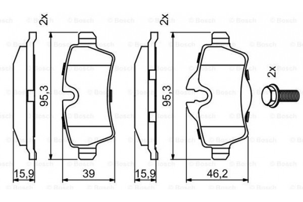 Bosch Σετ τακάκια, Δισκόφρενα - 0 986 494 242