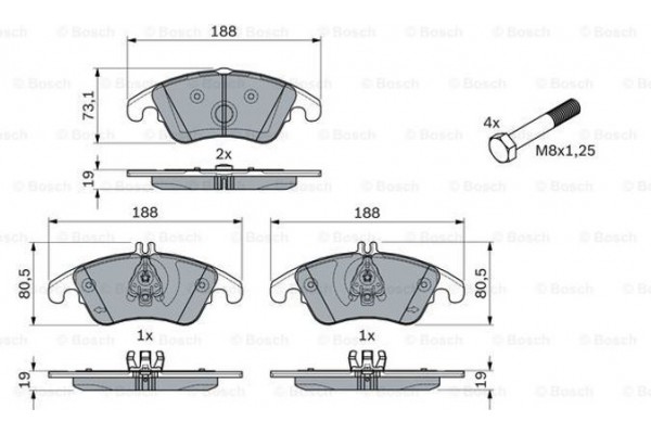 Bosch Σετ τακάκια, Δισκόφρενα - 0 986 494 263