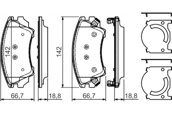 Bosch Σετ τακάκια, Δισκόφρενα - 0 986 494 275