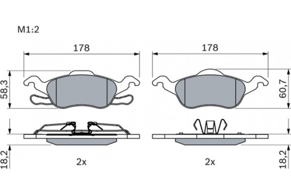 Bosch Σετ τακάκια, Δισκόφρενα - 0 986 494 284