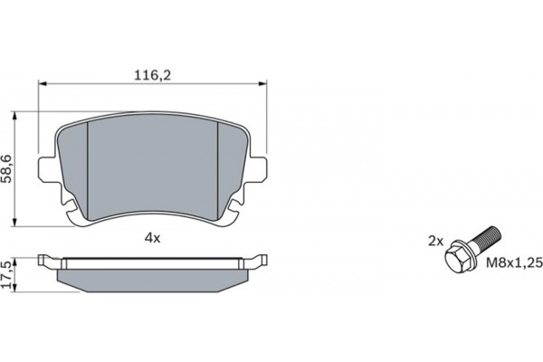 Bosch Σετ τακάκια, Δισκόφρενα - 0 986 494 303 Bosch Σετ τακάκια, Δισκόφρενα - 0 986 494 303