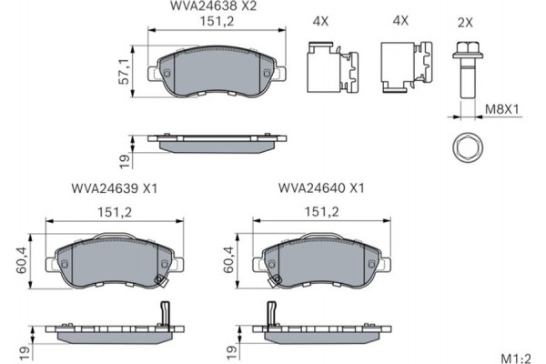 Bosch Σετ τακάκια, Δισκόφρενα - 0 986 494 379