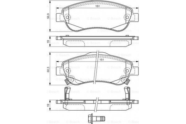 Bosch Σετ τακάκια, Δισκόφρενα - 0 986 494 379