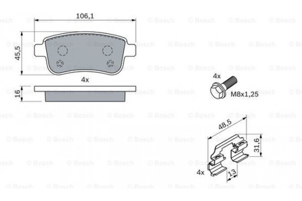 Bosch Σετ τακάκια, Δισκόφρενα - 0 986 494 384