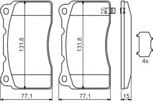 Bosch Σετ τακάκια, Δισκόφρενα - 0 986 494 395