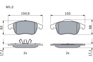 Bosch Σετ τακάκια, Δισκόφρενα - 0 986 494 401