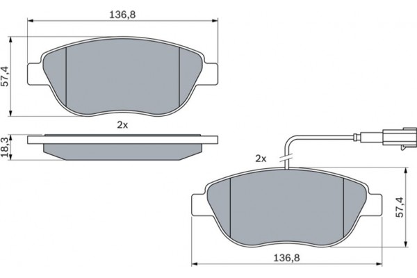 Bosch Σετ τακάκια, Δισκόφρενα - 0 986 494 464