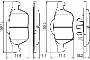 Bosch Σετ τακάκια, Δισκόφρενα - 0 986 494 485